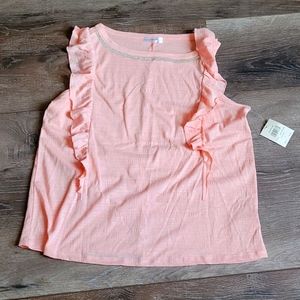 Retrology light pink bling tank top blouse L